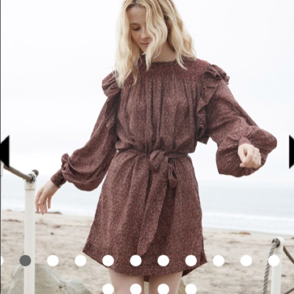 Doen oliver dress rust ditzy floral